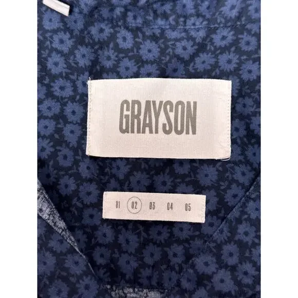 Frank & Eileen Shirt 2 / Small Womens Grayson The Hero Blue Floral Cotton Woven - Picture 7 of 8